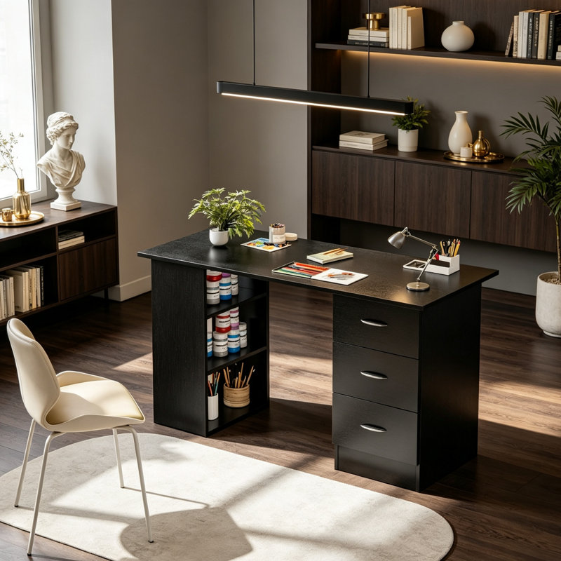 Particle Board / Chipboard Computer Desk, Black
