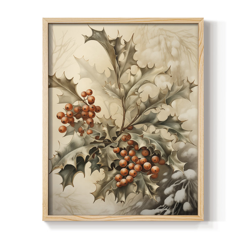 «Christmas Holiday Art DCCVI», reproduction d'art encadrée - bois massif, Naturel, H 11 po x l 9 po