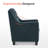 Leomar Modern Accent Armchair, Upholstered Nailhead Trim-653899623