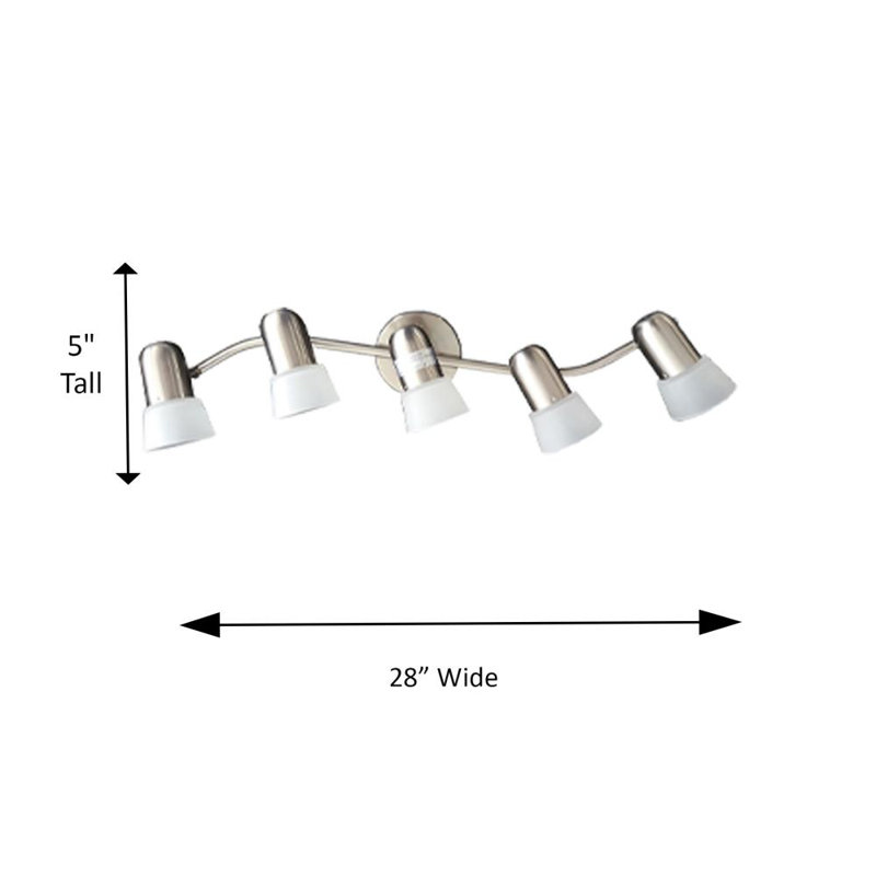Plafonnier encastré 5 lumières 28 po Naseeba, Argent