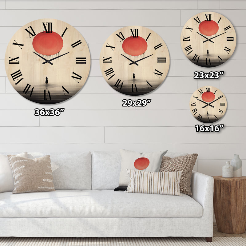 Horloge murale en bois surdimensionnée Serenity, Très grand