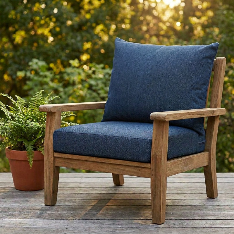 Sunbrella Outdoor Solid Knife Edge Deep Seating Pillow and Cushion Set, 23 in W x 25 in D x 5 in H