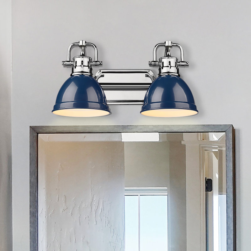 Lyndee 2 - Light Dimmable Vanity Light, Chrome, Navy Blue