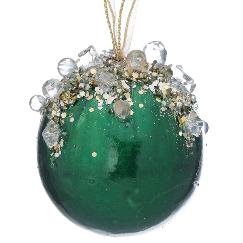 4" Heavy Jeweled Ball Ornament