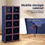 Grande armoire à chaussures pliante, étagère à chaussures en plastique facile à assembler avec porte magnétique transparente, range-chaussures à 9 niveaux, 36 paires, bleu et rose