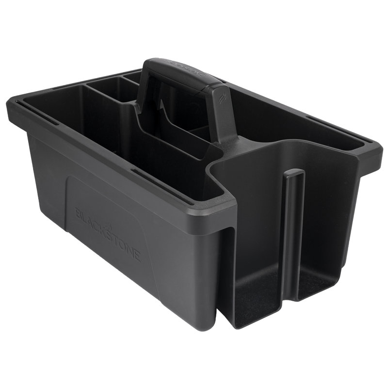Black Rectangular Plastic Griddle Tool Caddy