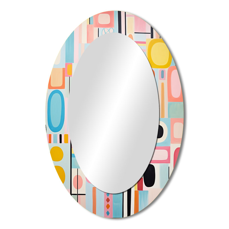 Miroir mural rose Mid-Century, 36 po x 24 po