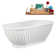 67" Streamline Soaking Matte White Freestanding Tub and Tray With Internal Drain