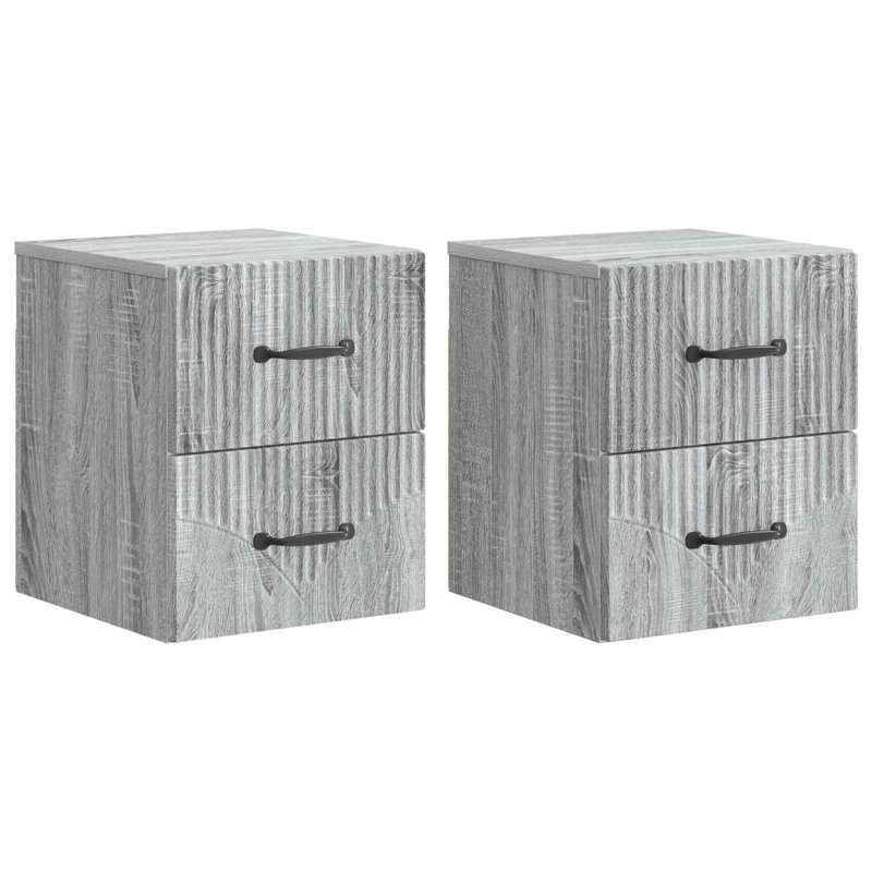 34.5cm W Manufactured Wood Bedside Table, Grey Sonoma