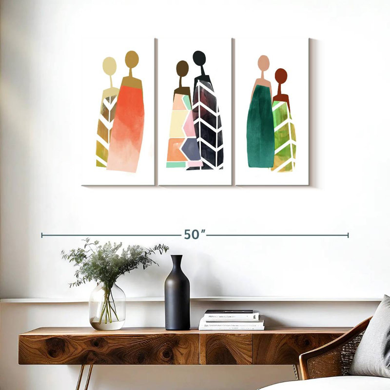 Impression sur toile de style africain, H 24 po x l 38 po x P 1,25 po