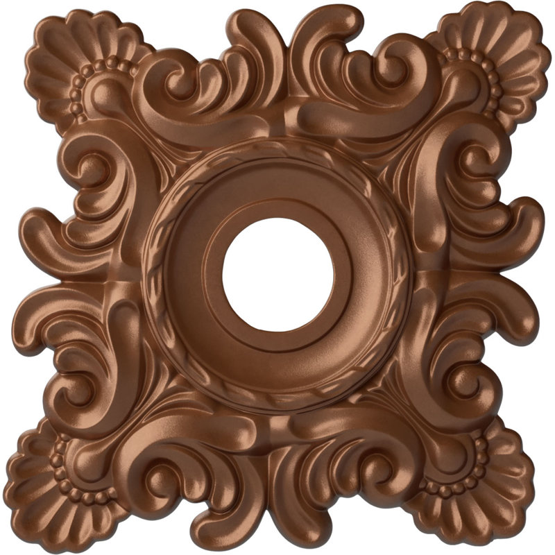 Médaillon de plafond Crawley H 18 po x l 18 po x P 3,25 po, Cuivre poli