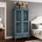 Rustic Tall Storage Cabinet With Drawer And Carved Wood Doors, Solid Wood Legs For Multi-Room Organization And Timeless Style.-1439895164