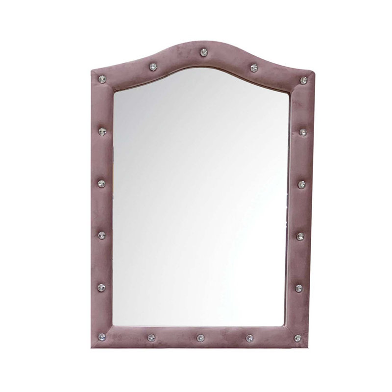 Miroir 22 po x 30 po Reggie, tissu rose