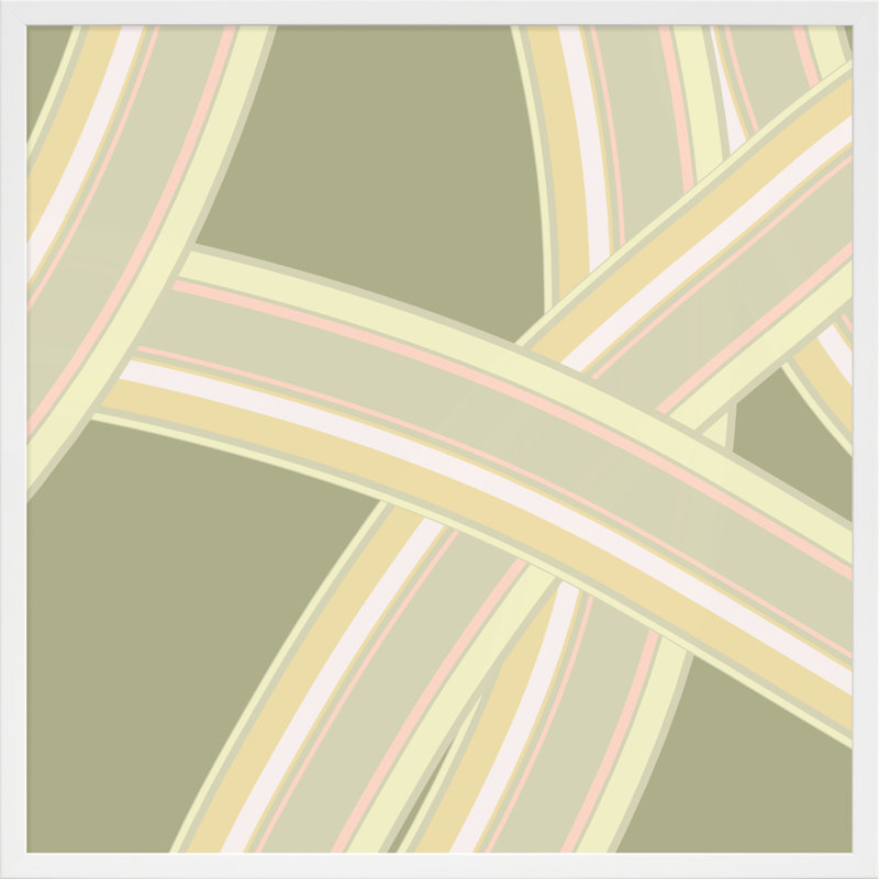 Khaki Twist Print by Jacques Pilon, White Wood, 36" H x 36" W x 1.25" D