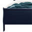 Lit double bleu avec DEL, style transitionnel, tête de panneau, bois d'hévéa et 82,86 po de largeur, 55,3 de profondeur, 46,38 de hauteur, 73,99 lb