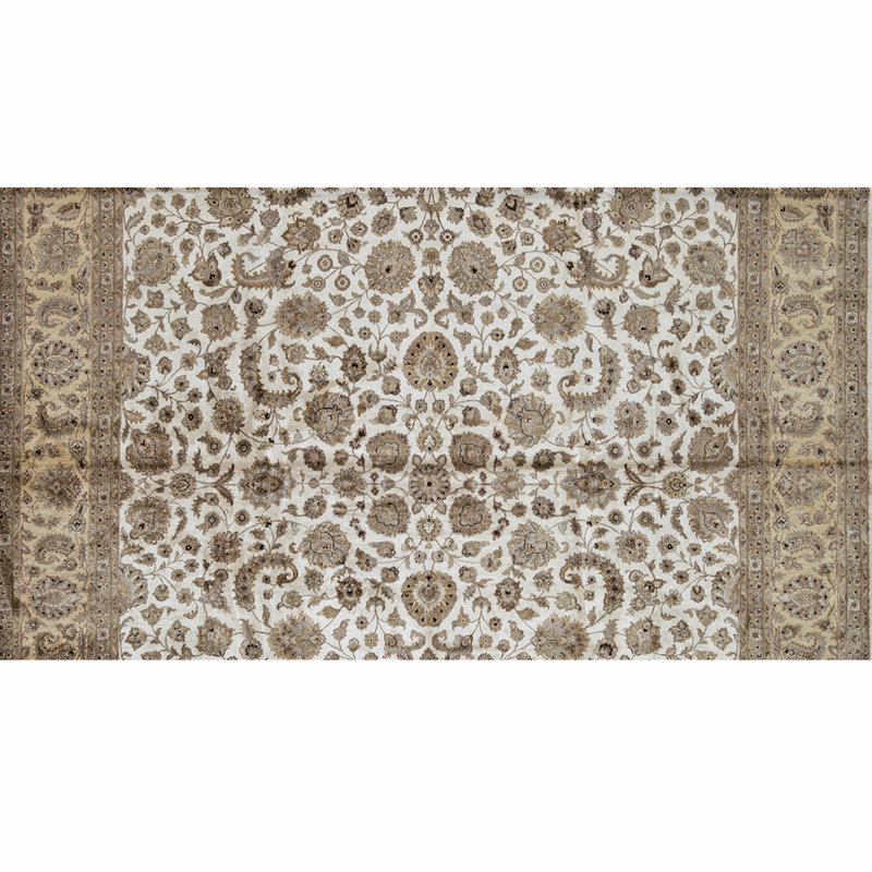Tapis rectangulaire en soie noué à la main
