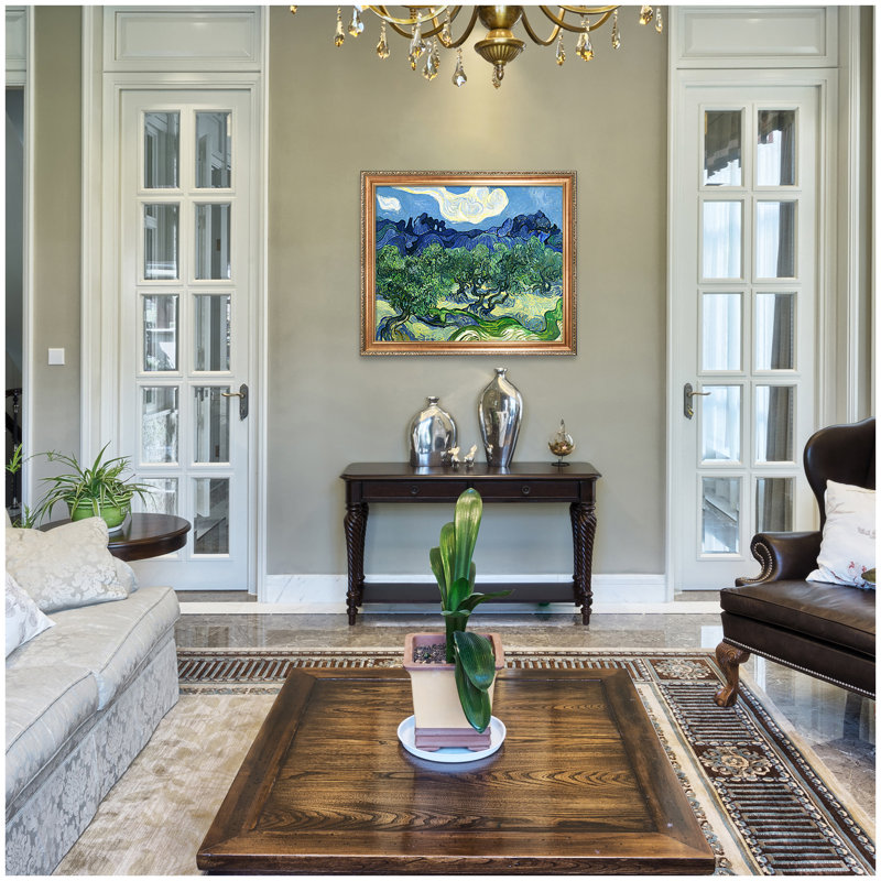 «Olive Trees» par Vincent Van Gogh, reproduction sur toile, H 28,5 po x l 34,5 po x P 0,75 po, Toile avec cadre or