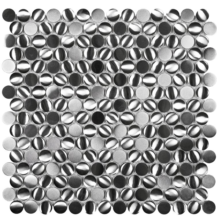 Stainless Steel Penny Pebble Metal Mosaic Tile