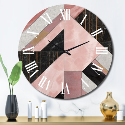 Horloge murale en marbre et granit
