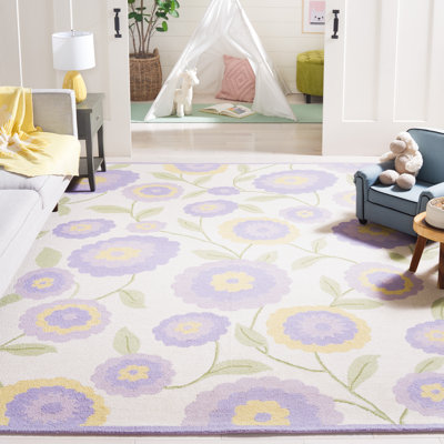 Tapis lavande / ivoire