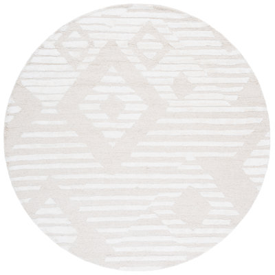 Soho 177 Hand Tufted Viscose/Wool Geometric Shapes Rug in Ivory/Beige