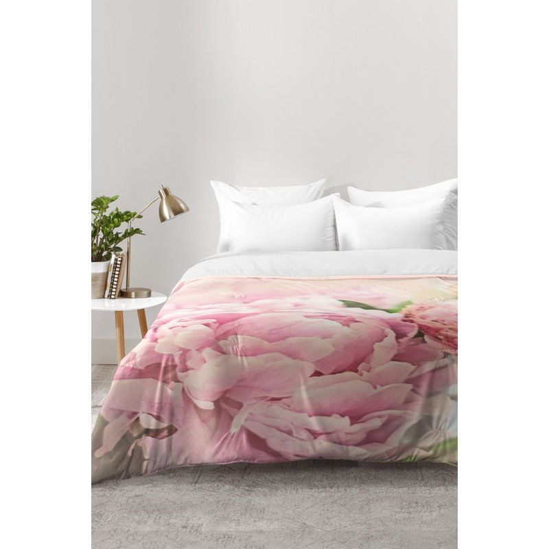 Ensemble d'édredon pivoines, Édredon pour lit simple TG + 1 taie décorative