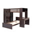 Lit mezzanine avec lit autonome, tablettes, bureau et garde-robe