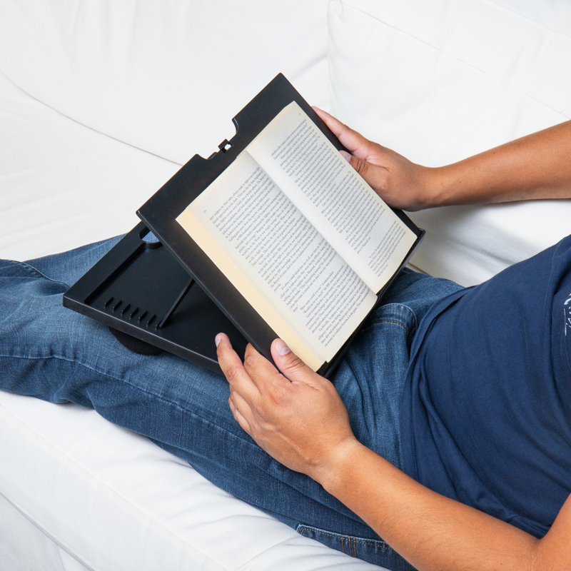 Black Adjustable Plastic Lap Desk with Cushions