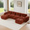 Canapé en forme de U sans os, conception capitonnée, fond en éponge haute densité 32D, conception antidérapante, aucun assemblage requis, combinaison libre, repose-pieds amovibles pour le salon, cinéma maison
