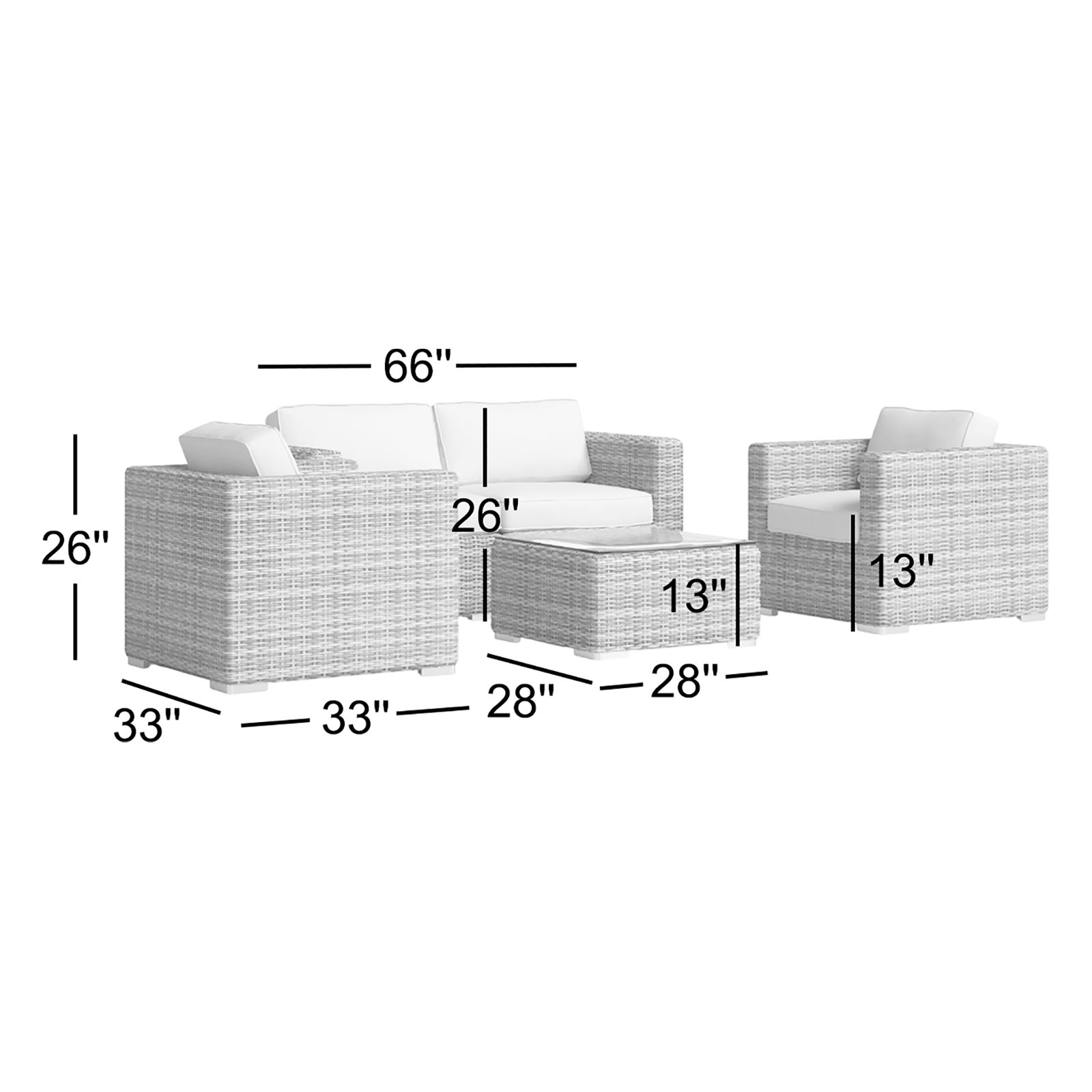 Estes 4-Person Sunbrella® Patio Seating Group, Heather Beige Sunbrella®