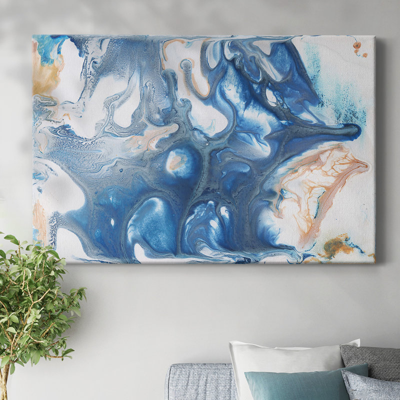 «Dancing Blue II», toile tendue avec châssis, H 12 po x l 18 po