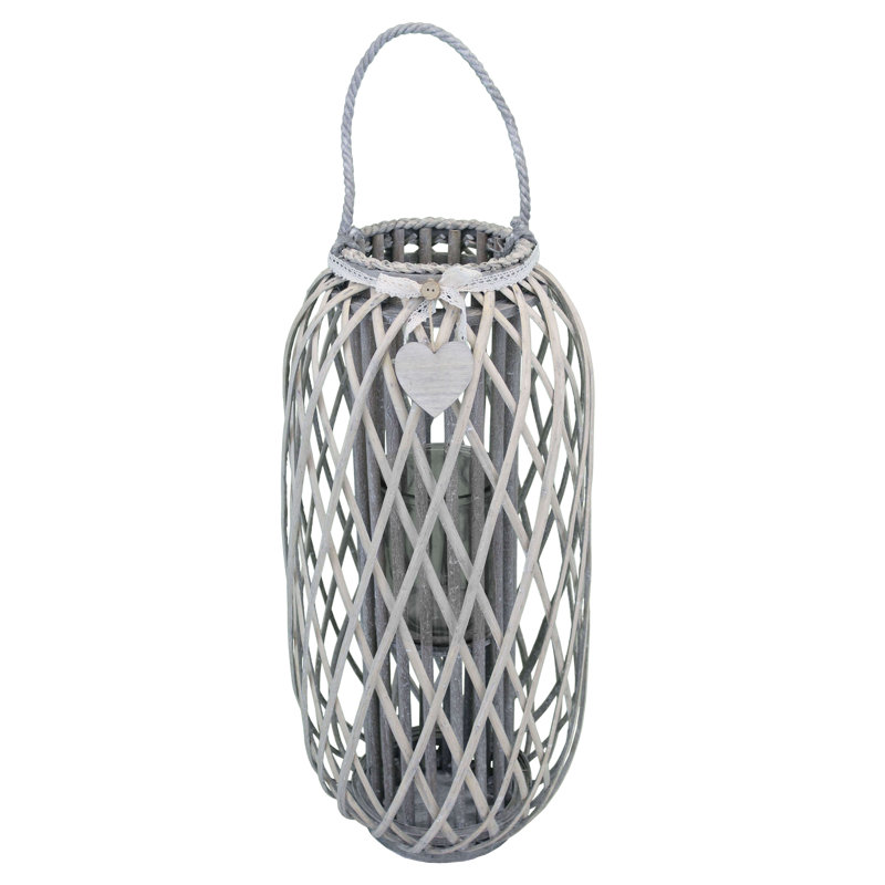 Metal Wall Lantern, 86cm H x 38cm W x 38cm D, Gray