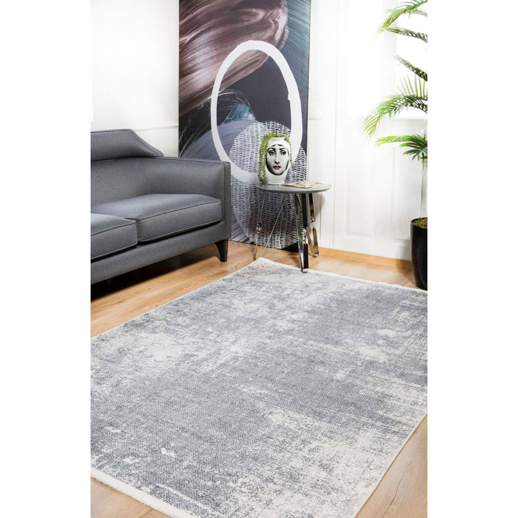 Williston Forge Arva Grey Modern Polyester Digital Print Area Rug ...