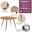 Cullompton Large Round Dining Table With Light Oak Effect Top (120Cm) With 6 Taupe Leather Effect Chairs