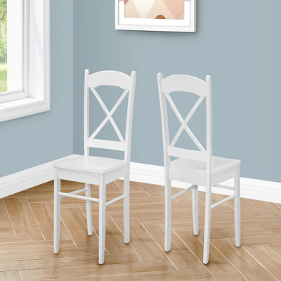 Chaise d'appoint de salle à manger - ensemble de 2, côté, cuisine, salle à manger, blanc, pieds en bois, transitionnel
