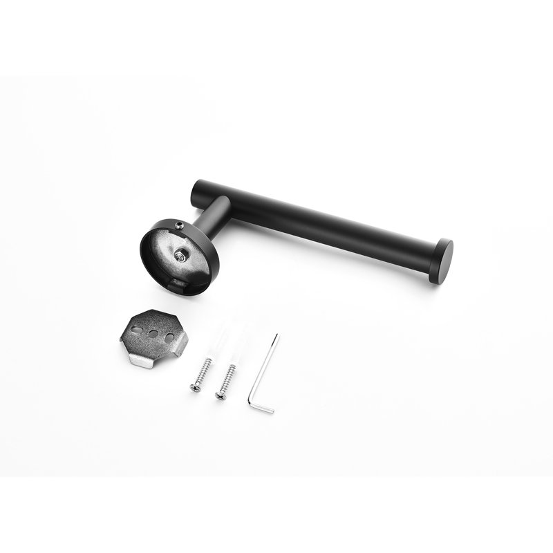 Porte-serviettes en acier inoxydable. Support mural noir mat, style moderne, salle de bain 9 pièces, facile à installer - acier. Luxe, approche d'installation