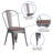 Ketchum Clear Coated Metal Stackable Chair with Wood Seat-1835193497