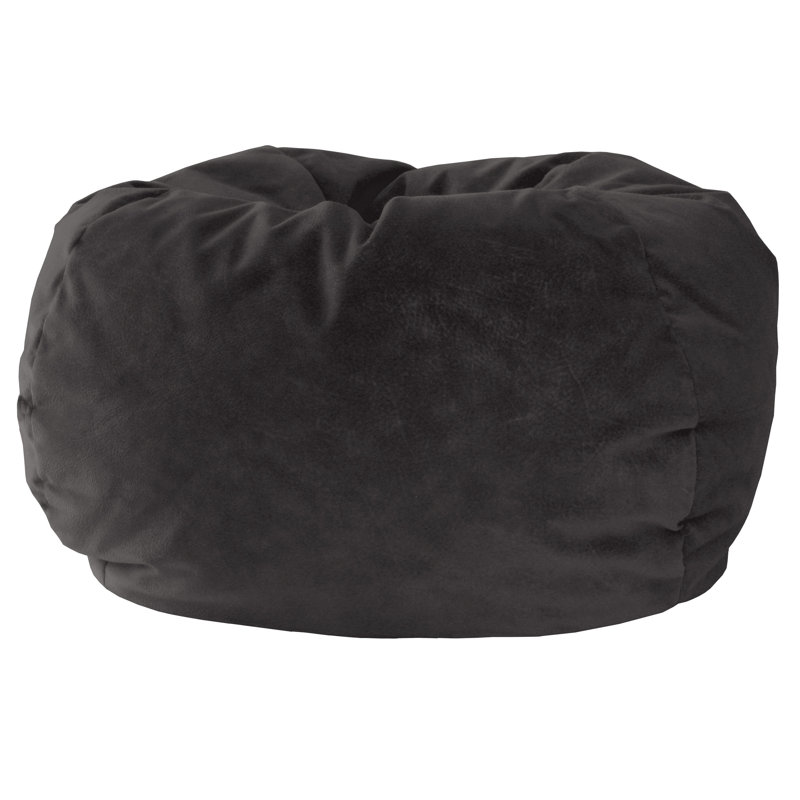 Fauteuil à billes classique Trule, Très grand, Suède de microfibre noir