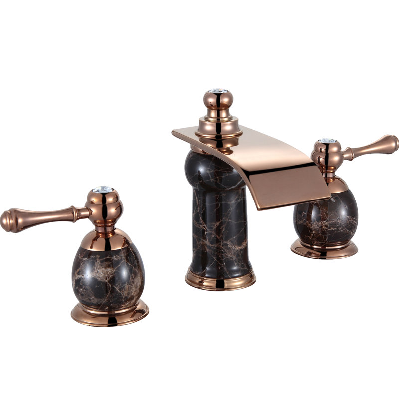 Widespread 2-handle Bathroom Faucet, Rose Gold/Marble