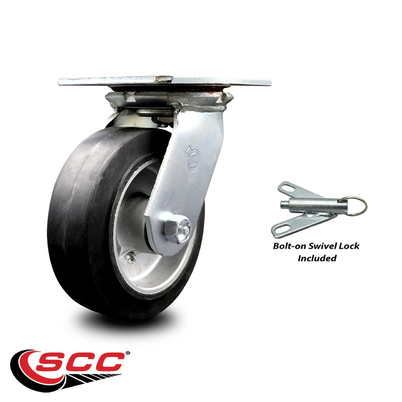 Rubber on Aluminum Caster
