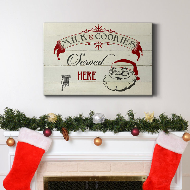 Toile tendue avec châssis Milk and Cookies - prête à être accrochée, H 12 po x l 8 po x P 1 po