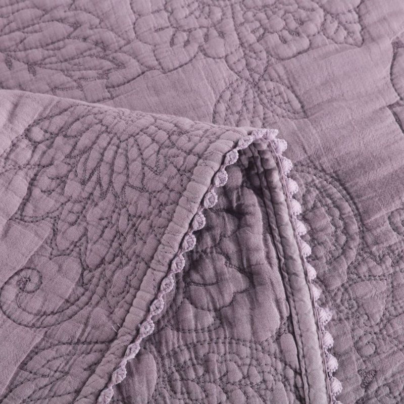 Modern & Contemporary Cotton Blend Quilt, Purple, Queen