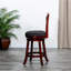 Tabouret pivotant de 24 po de hauteur comptoir, finition cerisier, finition attrayante en tissu gris anthracite. Siège. Fabrication. Fonction à 360 degrés. Coussin en mousse épaisse. Pieds évasés pour plus de stabilité