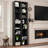 Brenya Mid-Century Modern Wood 8-Tier Narrow Library Shelf, Adjustable Bookcase Set of 2-2083834823-2116139485