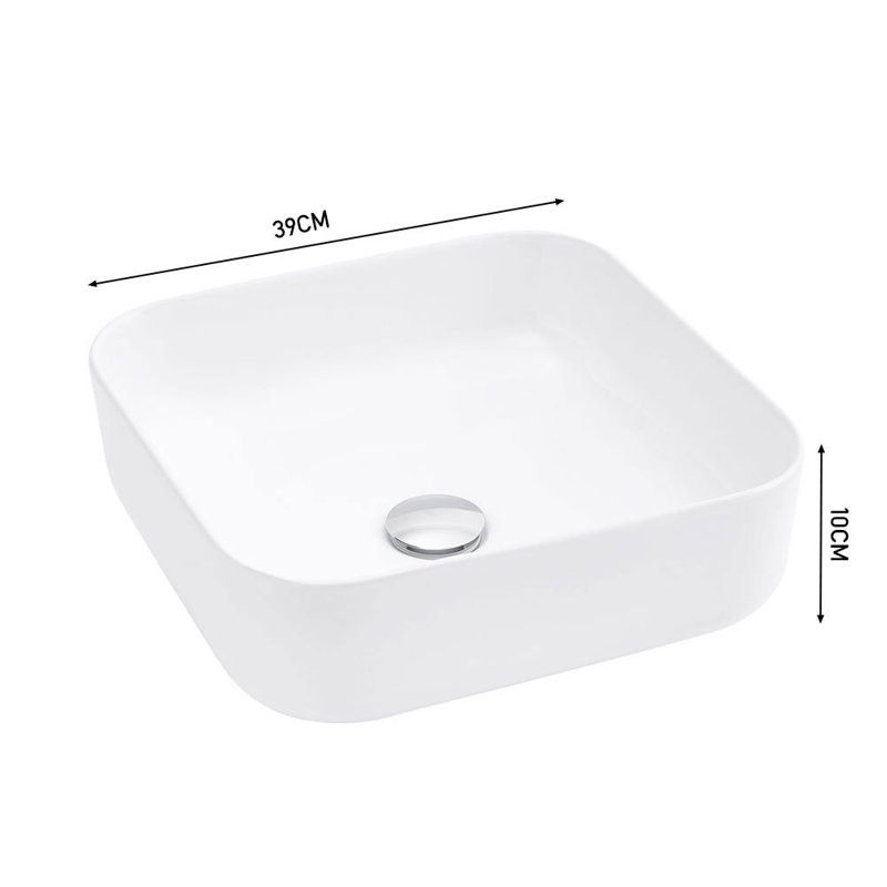 Latitude Run Alterma 390mm L x 390mm W White Ceramic Square Sink