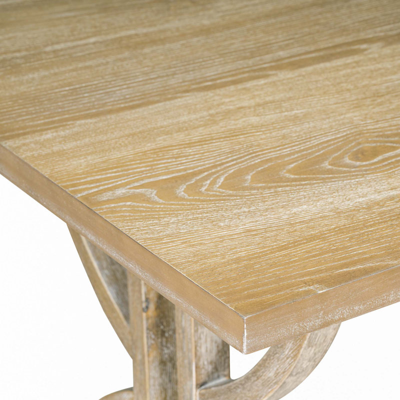 6-Piece Retro Rectangular Dining Table Set, Natural  