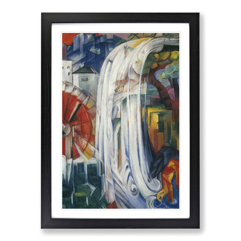 The Bewitched Mill by Franz Marc - Picture Frame Painting, 48cm H x 36cm W x 2cm D, Black Framed
