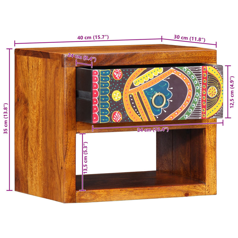 Armoire de chevet 2 pièces vidaXL brun 15,75 po x 13,78 po x 13,78 po