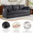 79" Striped Corduroy Upholstered 3 Seater Sofa With Armrest Pockets-506769014