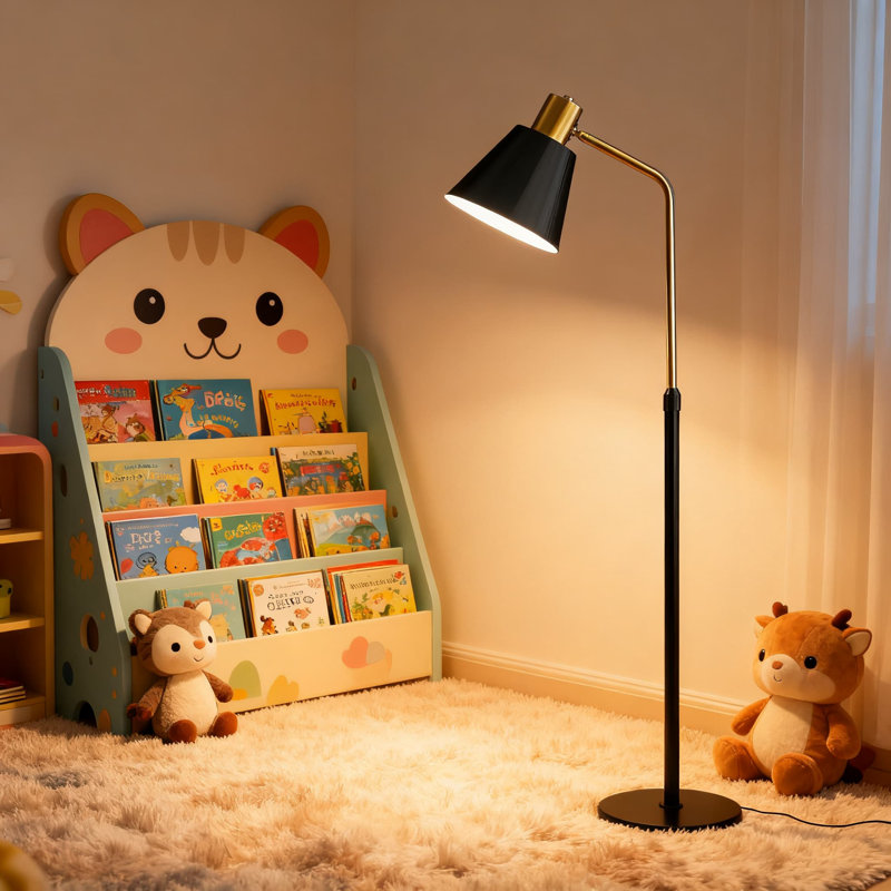 Lampe sur pied industrielle rétro avec DEL 12 W à intensité variable, 3 températures de couleur, col-de-cygne réglable à 360 ° et hauteur pour le salon, la chambre à coucher, la lampe de lecture de bureau